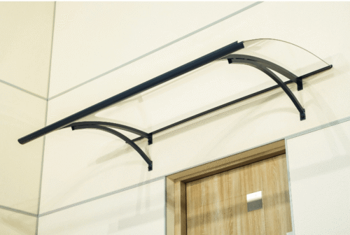 Auvent de porte en aluminium anthracite Olor - Tikamart