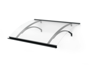 Auvent de porte en aluminium anthracite Olor 120x28x85 cm avec supports et gouttière - Tikamart