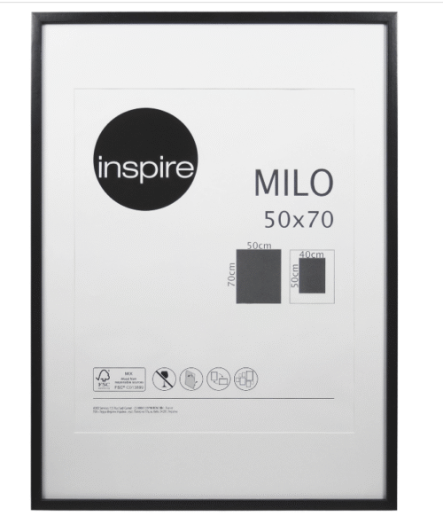 Cadre Milo noir INSPIRE 50 x 70 cm