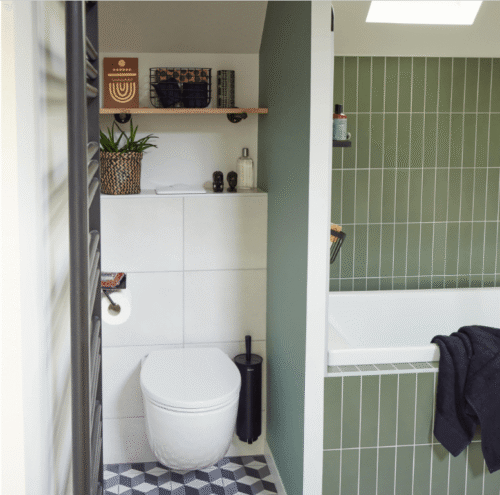Carrelage mur intérieur effet brique vert 2 - Tikamart
