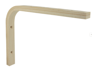 Équerre multiplis en bois brut naturel H.15 x P.20 cm