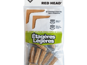 Kit de chevilles à expansion RED HEAD pour étagère légère, diamètre 8 mm x longueur 32 mm