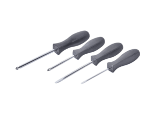 Lot de 4 tournevis multiusage avec embouts plats et cruciformes, adaptés aux travaux courants