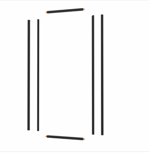 Profilé de finition pivotant noir Easy 80 x 190 cm